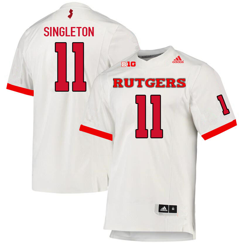 Men #11 Drew Singleton Rutgers Scarlet Knights College Football Jerseys Sale-White